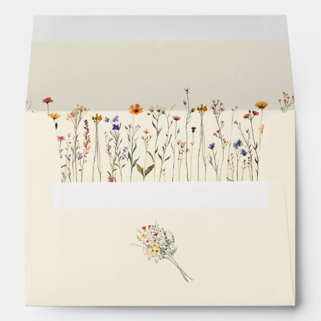 Boho Cream Wildflower Envelope (Back (Bottom))
