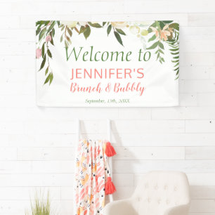 Boho Creme Rose Brunch & Bubbly Bridal Shower Banner