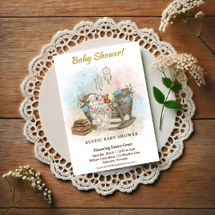 Boho Crib Dream Catcher Baby Shower Invitation Postcard
