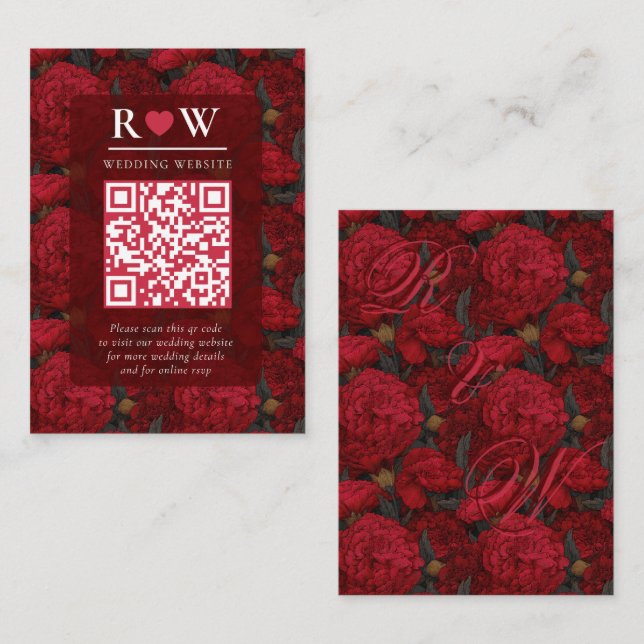 Boho Custom Carnation Fantasy Beach Wedding Enclosure Card (Front/Back)