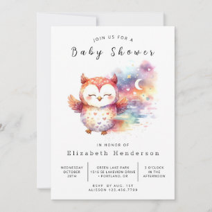 Boho Custom Owl Baby Shower Invitation