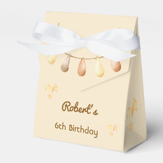 Boho cute bohemian animals kids Birthday Favour Box (Front Side)
