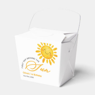 Boho Cute First Trip Around the Sun 1st Birthday Favour Box