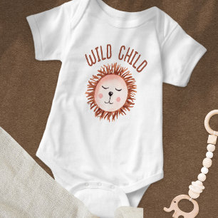 Boho Cute Lion Wild Child Baby Bodysuit