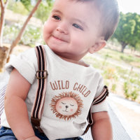 Boho Cute Lion Wild Child Baby