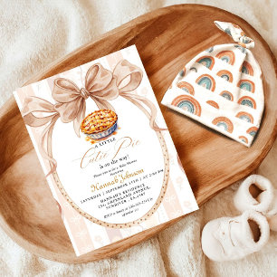 Boho cute Little Pie on the way  Fall baby Shower  Invitation
