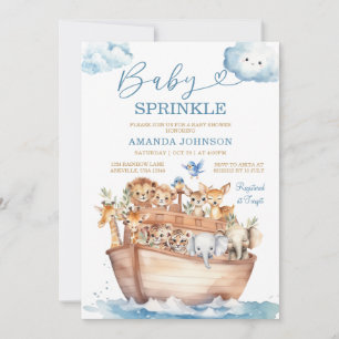 Boho Cute Noah's Ark Gender Neutral Baby Sprinkle Invitation