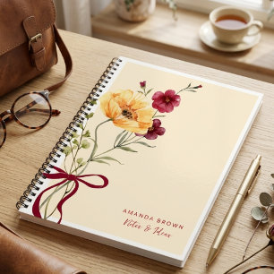 Boho Cute Pretty Bow Elegant Simple Trendy Notebook