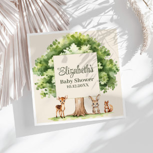 Boho Cute Woodland Animals Baby Shower  Napkin