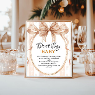 Boho cutie pie don't say baby baby Shower sign