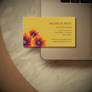 Boho Daisies Elegant Gold Botanical Business Card
