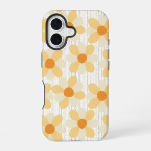Boho Daisies + rainbow rain iPhone 16 Case