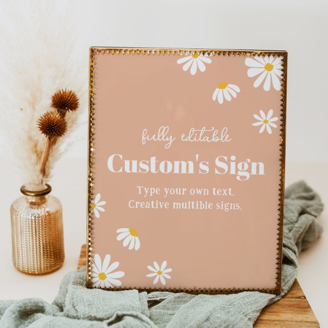 Boho Daisy Birthday Party Table Sign (Creator Uploaded)