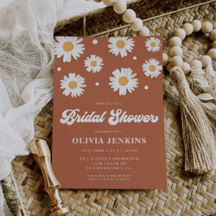 Boho Daisy Bridal Shower Invitations 