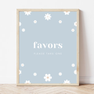 Boho Daisy Favours Birthday Party Sign