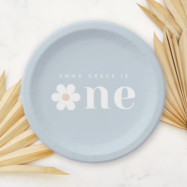 Boho Daisy First Birthday Paper Plates (Creator Uploaded)