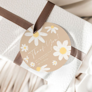 Boho Daisy Flower Favour Tags