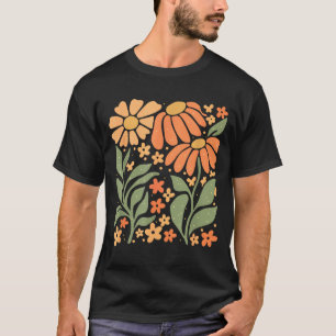 Boho Daisy Flower,retro Floral Funny Gift Tee Wome