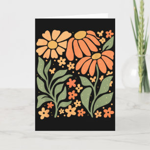 Boho Daisy Flower,retro Floral Funny Gift Tee Wome Card