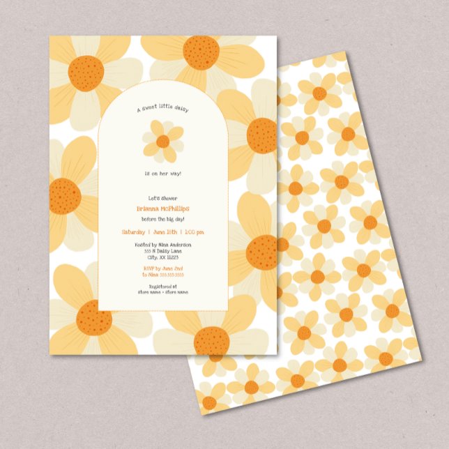 Boho Daisy girl baby shower Invitation (Creator Uploaded)