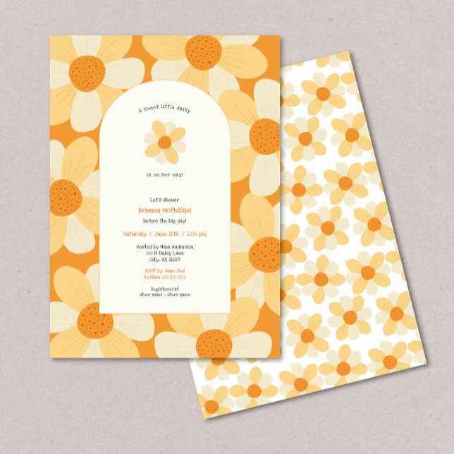 Boho Daisy girl baby shower Invitation (Creator Uploaded)