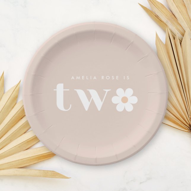 Boho Daisy Second Birthday Paper Plates (Creator Uploaded)