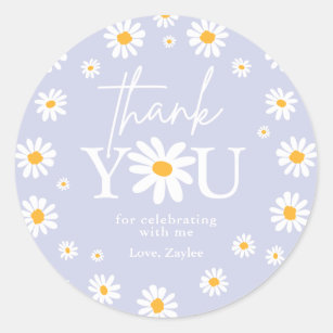 Boho Daisy Two Wild 2nd Birthday Party Favours Classic Round Sticker