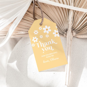 boho daisy yellow thank you favour Gift Tags