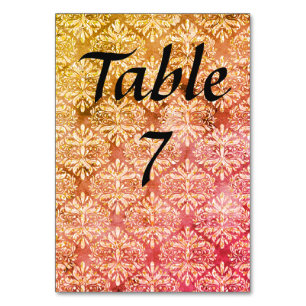 Boho Damask Table Number