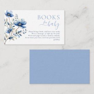 Boho Dark & Dusty Blue Wildflowers Books for Baby Enclosure Card