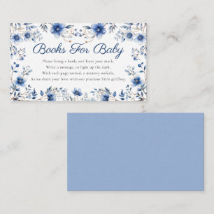 Boho Dark & Dusty Blue Wildflowers Books for Baby Enclosure Card