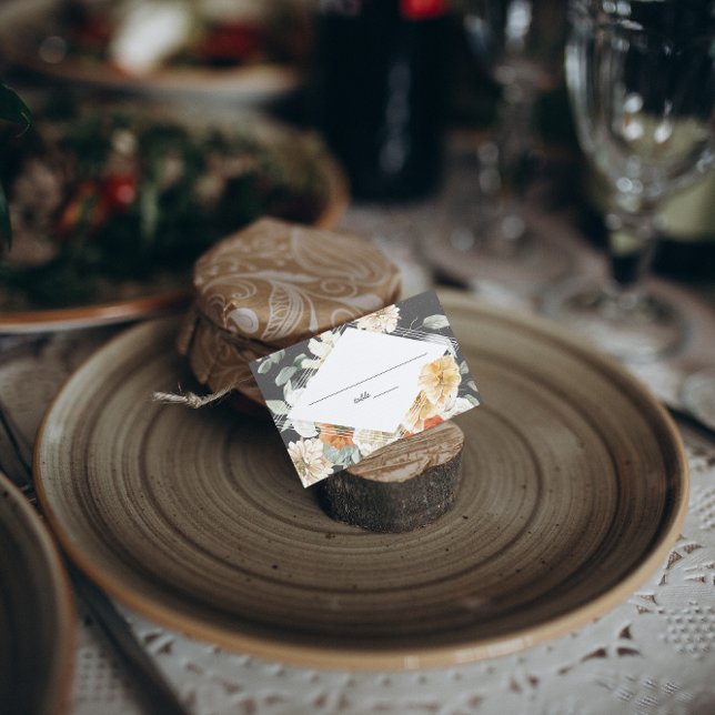 Boho Dark Floral | Wedding Place Card (Creator Uploaded)