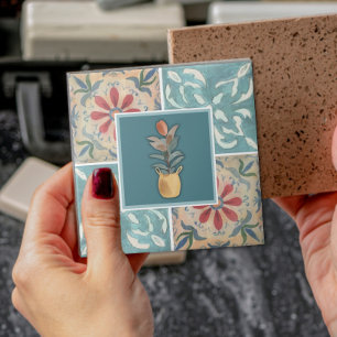 Boho Decorative Tile & Floral Ceramic Tile