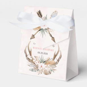 Boho Deer Antlers and Florals Bridal Shower Favour Box