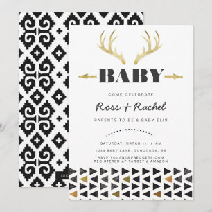 Boho Deer Baby Shower Invitation