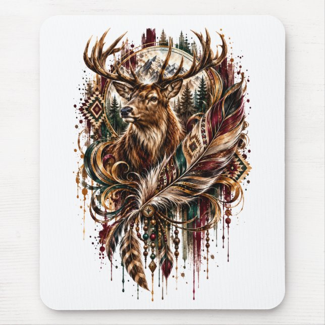 Boho Deer, Dreaming of Deer Mouse Pad (Front)