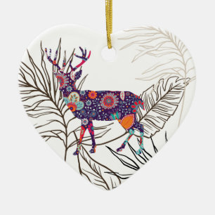 Boho Deer Stay Wild Gypsy Child Ceramic Tree Decoration