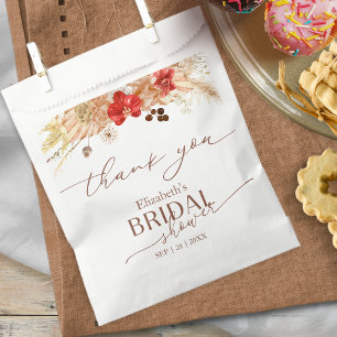 Boho Delicate Calligraphy Thank You Bridal Shower Favour Bags