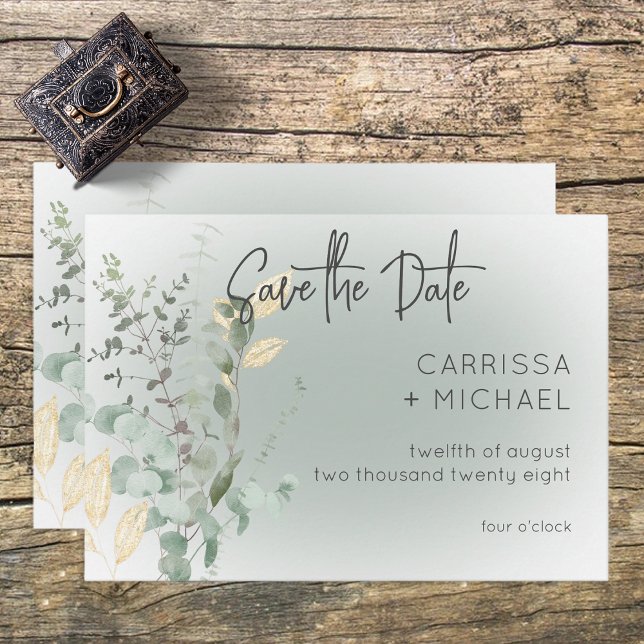 Boho Delicate Greenery Modern Wedding Save The Date (Creator Uploaded)