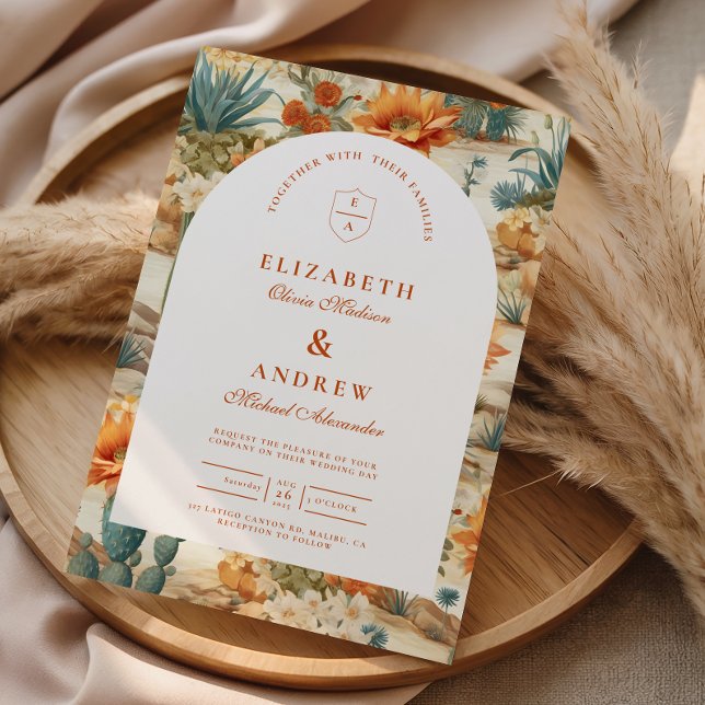 Boho Desert Arch Wedding Invitation (Creator Uploaded)