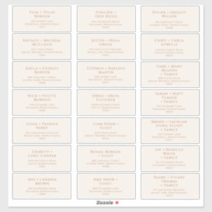 Boho Desert Beige Wedding Guest Address Labels
