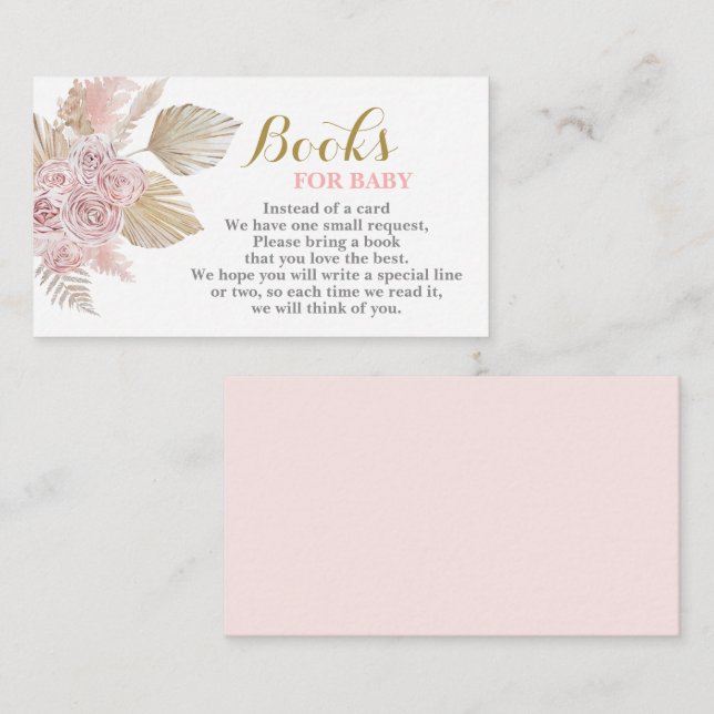 Boho Desert Books for Baby Girl Enclosure Card (Front/Back)