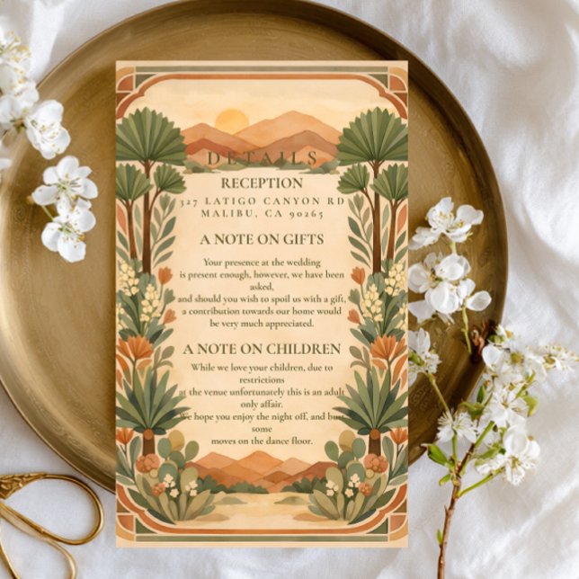 Boho Desert Botanical Wedding Enclosure Card (Creator Uploaded)