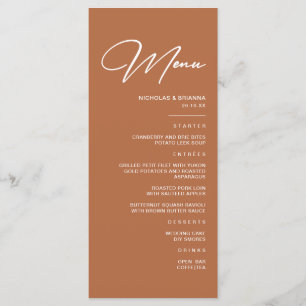 Boho Desert Burnt Orange Wedding  Menu