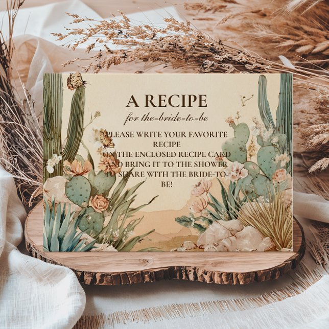 Boho Desert Cactus Bridal Shower Enclosure Card (Creator Uploaded)