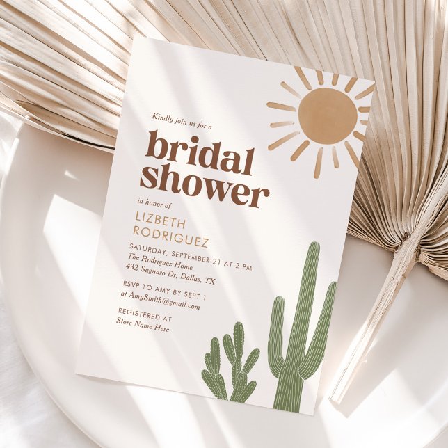 Boho Desert Cactus Bridal Shower Invitation (Creator Uploaded)
