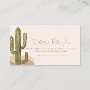 Boho Desert Cactus Diaper Raffle Baby Shower Enclosure Card