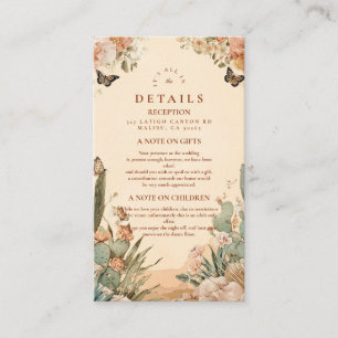 Boho Desert Cactus Floral Wedding Enclosure Card