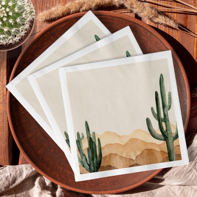 Boho Desert Cactus Southwestern Cowboy or Cowgirl Napkin (Creator Uploaded)