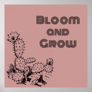 Boho Desert Cactus Wall Art Pink